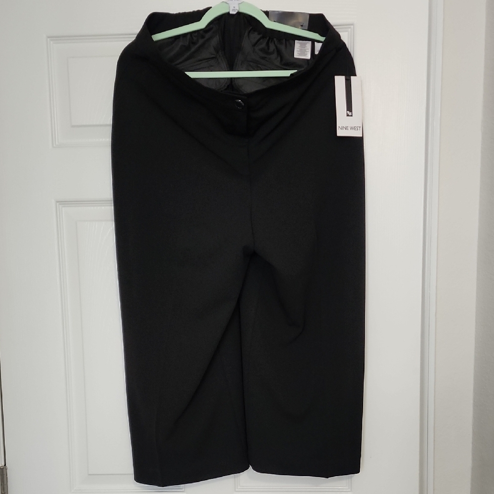 Nine West Women's Elegant Black Wide Leg Pants
